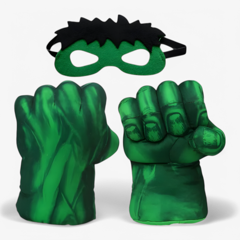 Kids Superhero Mask & Gloves Set | Plush Fabric & Grip Surface | Machine Washable