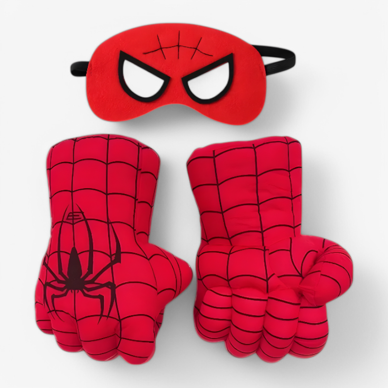 Kids Superhero Mask & Gloves Set | Plush Fabric & Grip Surface | Machine Washable