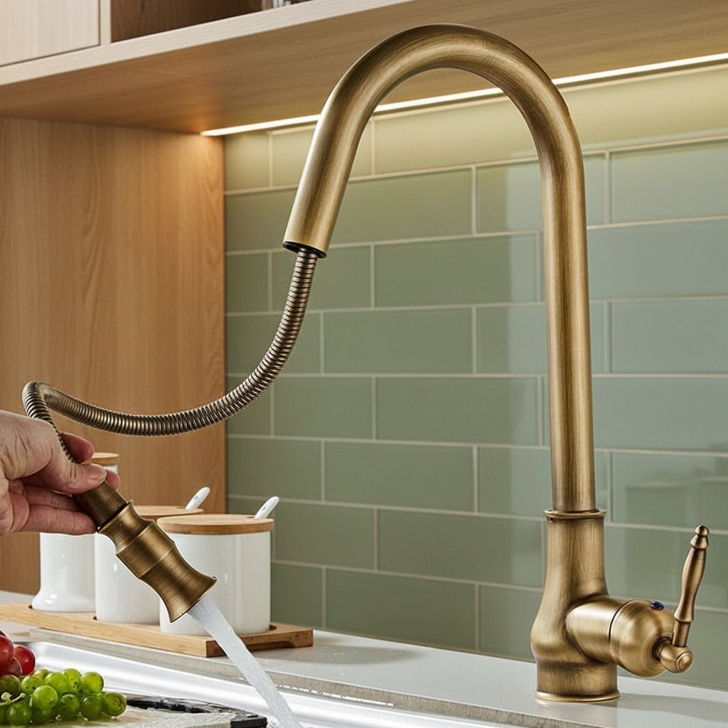Kitchen Faucet | Pull-Out Spray Head & Touch Sensor | Solid Brass Construction