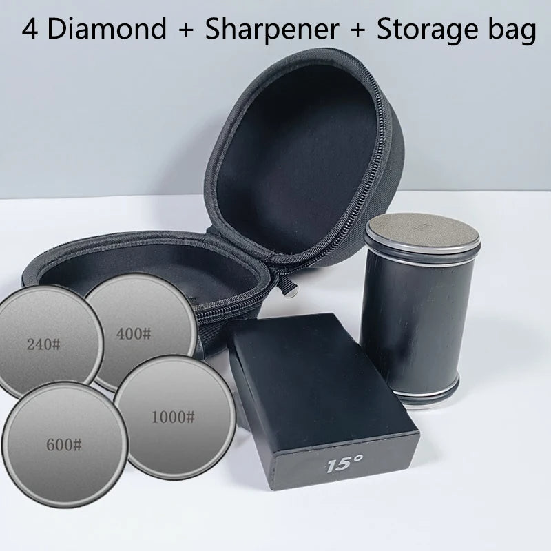Kitchen Knife Sharpener | Dual-Angle Roller Design | Magnetic Holder Included | Space-Saving