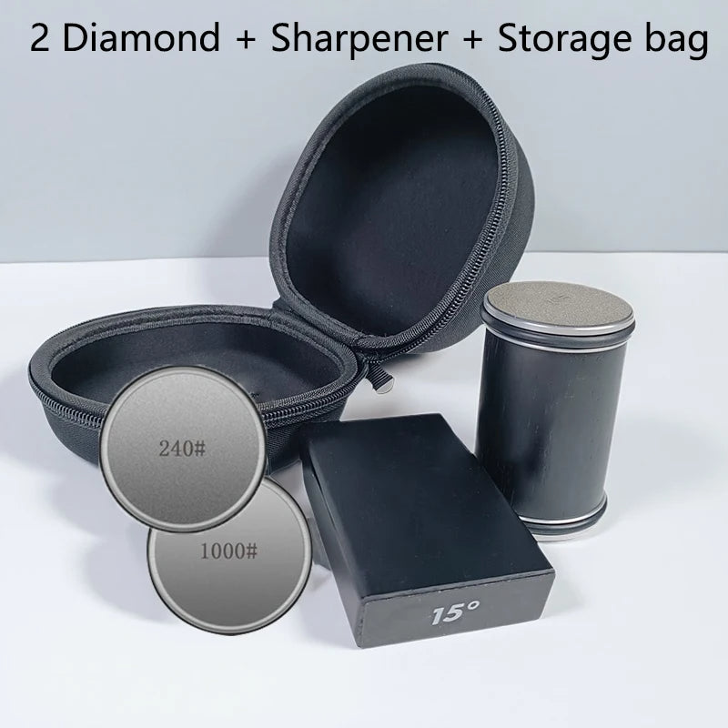 Kitchen Knife Sharpener | Dual-Angle Roller Design | Magnetic Holder Included | Space-Saving