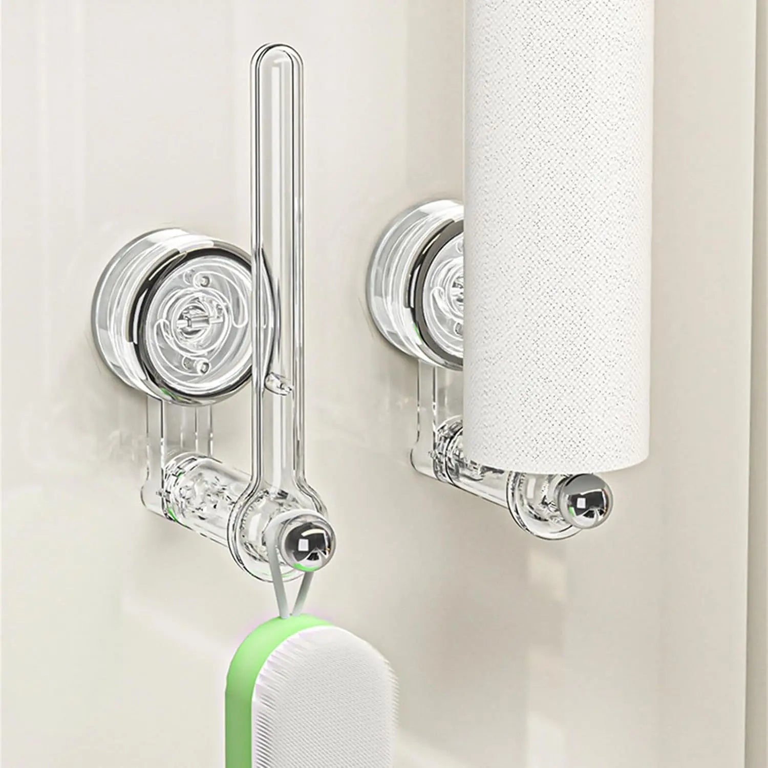 Kitchen Roll Holder | Vacuum Suction Cup Mount & Drill-Free | 180° Rotating Design | Space-Saving