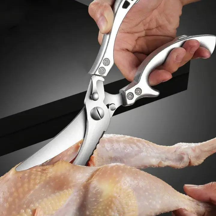 Kitchen Shears | Heavy-Duty Stainless Steel Blades | Built-In Fish Scaler & Safety Lock