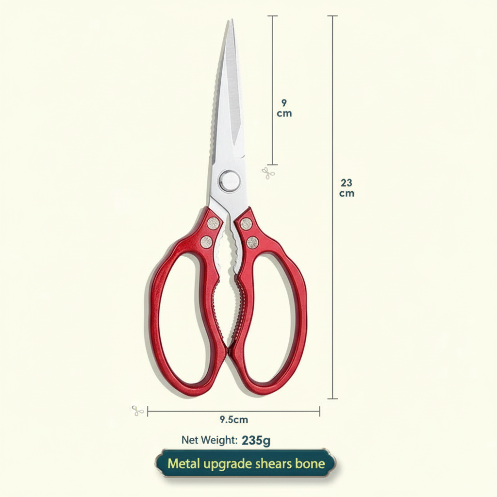 Kitchen Shears | Japanese Stainless Steel | Sharp Blades & Ergonomic Grip | 23 cm