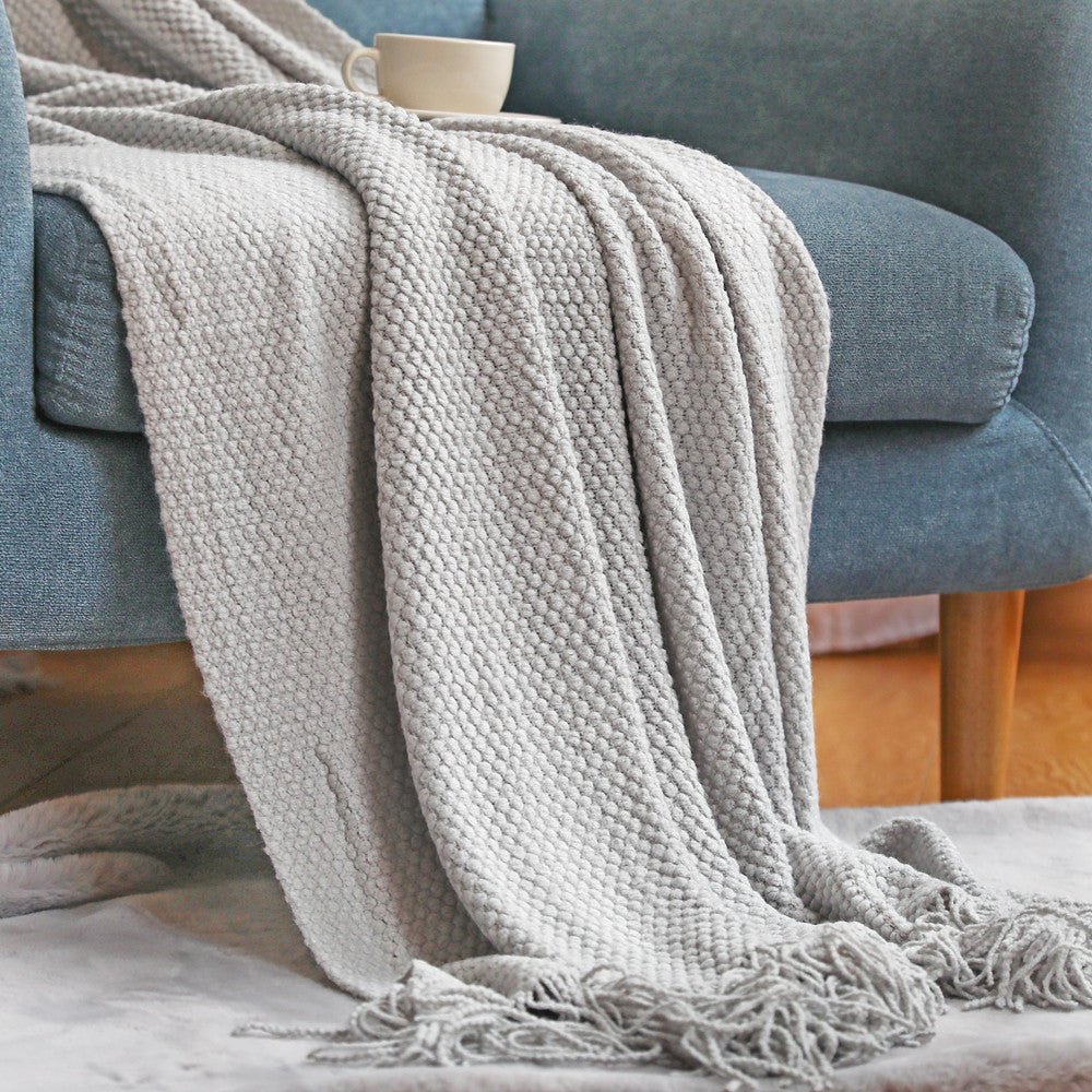 Knitted Throw Blanket | Nordic Design | Soft & Cozy Knit | Living Room & Bedroom