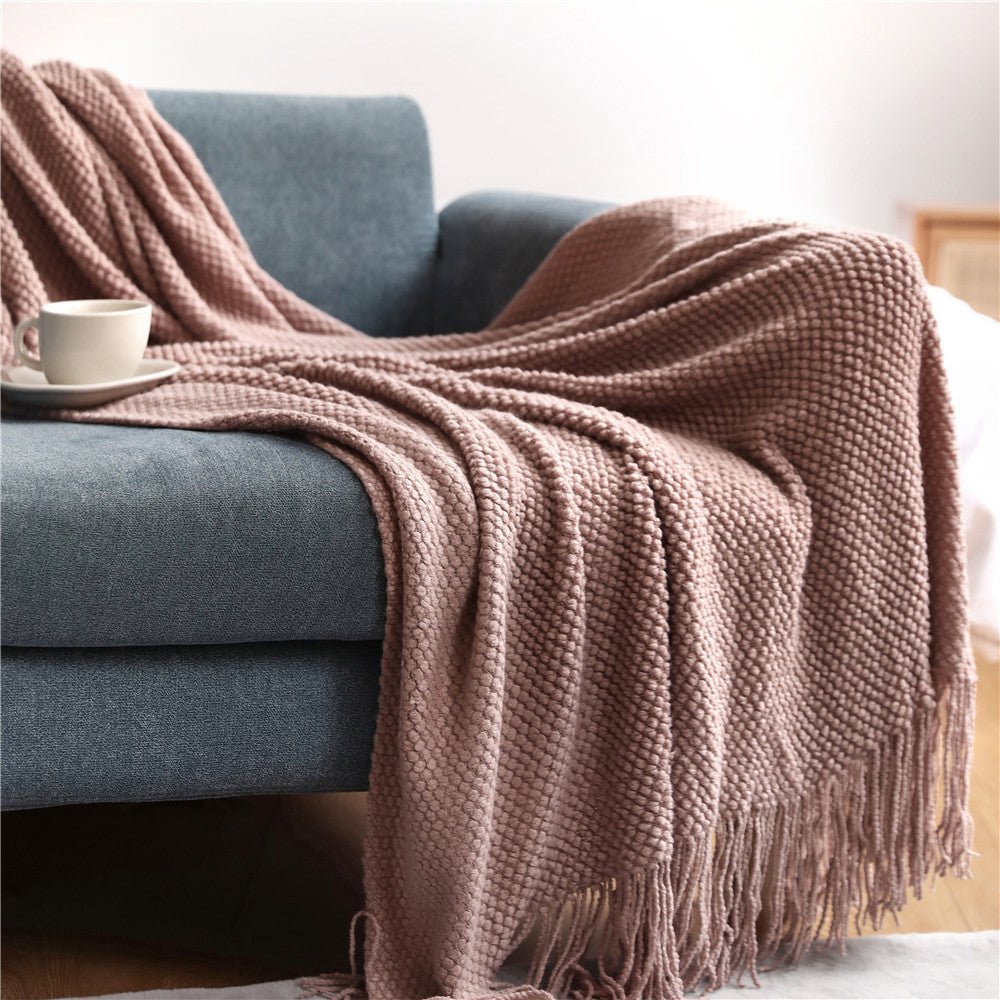 Knitted Throw Blanket | Nordic Design | Soft & Cozy Knit | Living Room & Bedroom