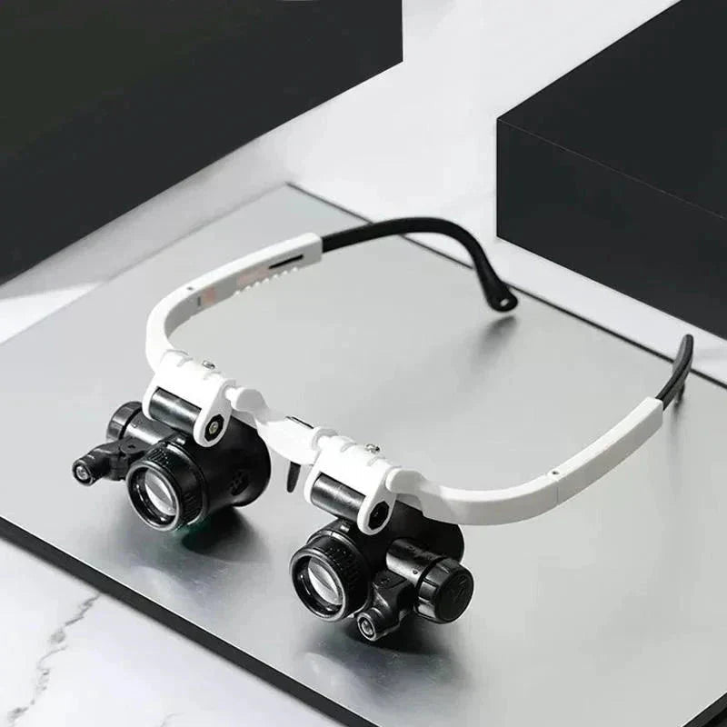 LED Magnifying Glasses | 8x-23x Interchangeable Lenses | Dual LED Lights & Headband