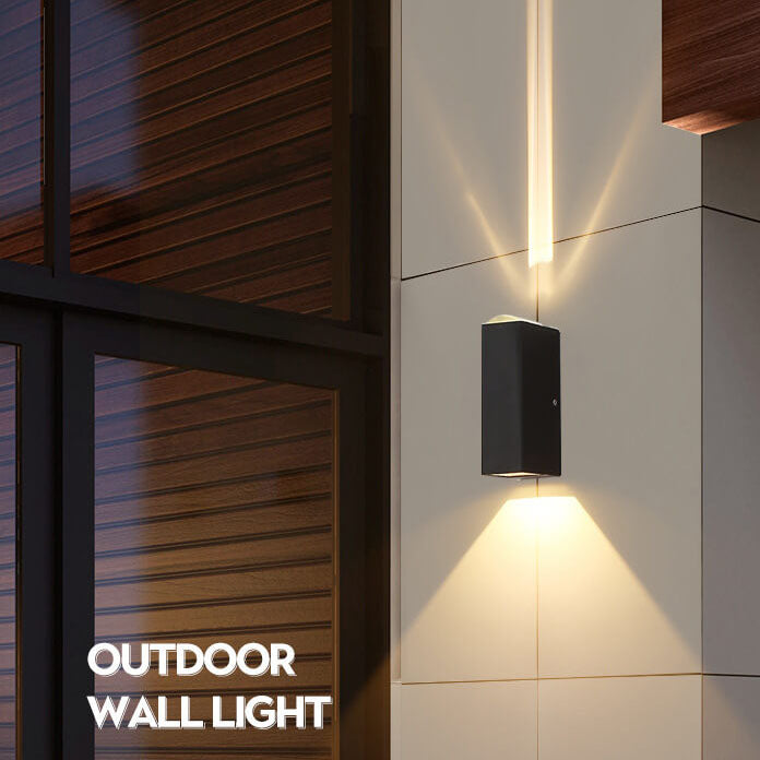 LED Outdoor Wall Light | Modern Rectangular Up/Down Design | Waterproof Aluminum Fixture