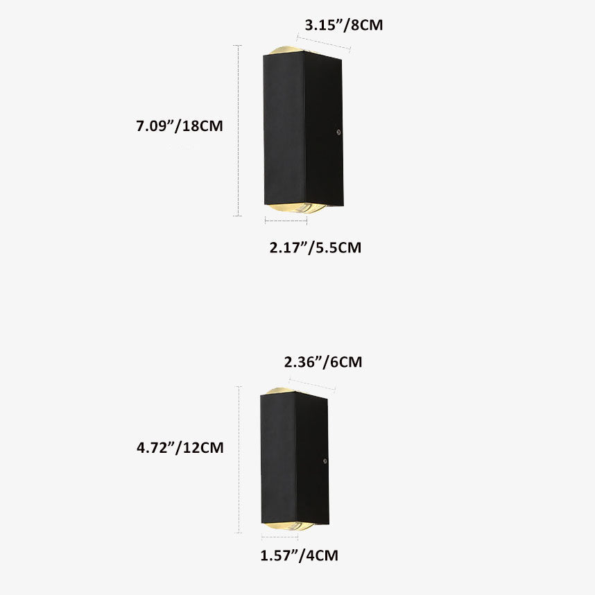 LED Outdoor Wall Light | Modern Rectangular Up/Down Design | Waterproof Aluminum Fixture