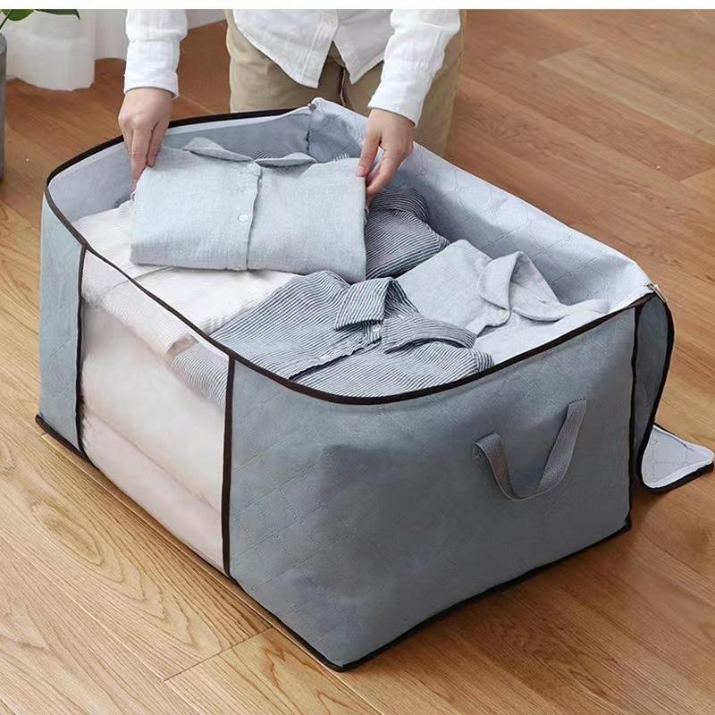 Large Foldable Clothes Storage Bag | Viewing Window | Double Zipper & Handles | 60×40×35cm