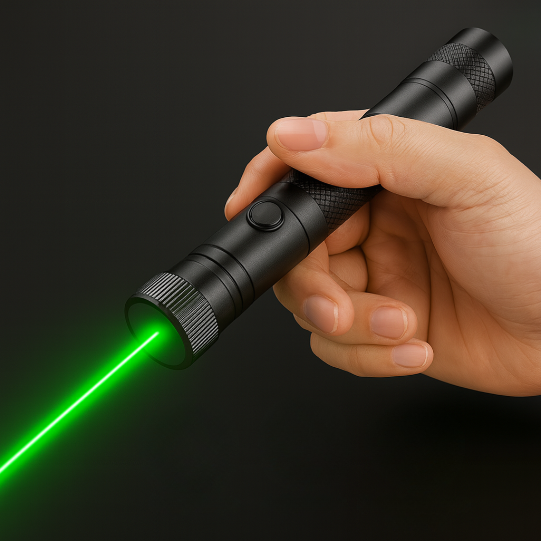Laser Pointer Torch | Long-Range Adjustable Focus Beam | USB Rechargeable, Key Lock