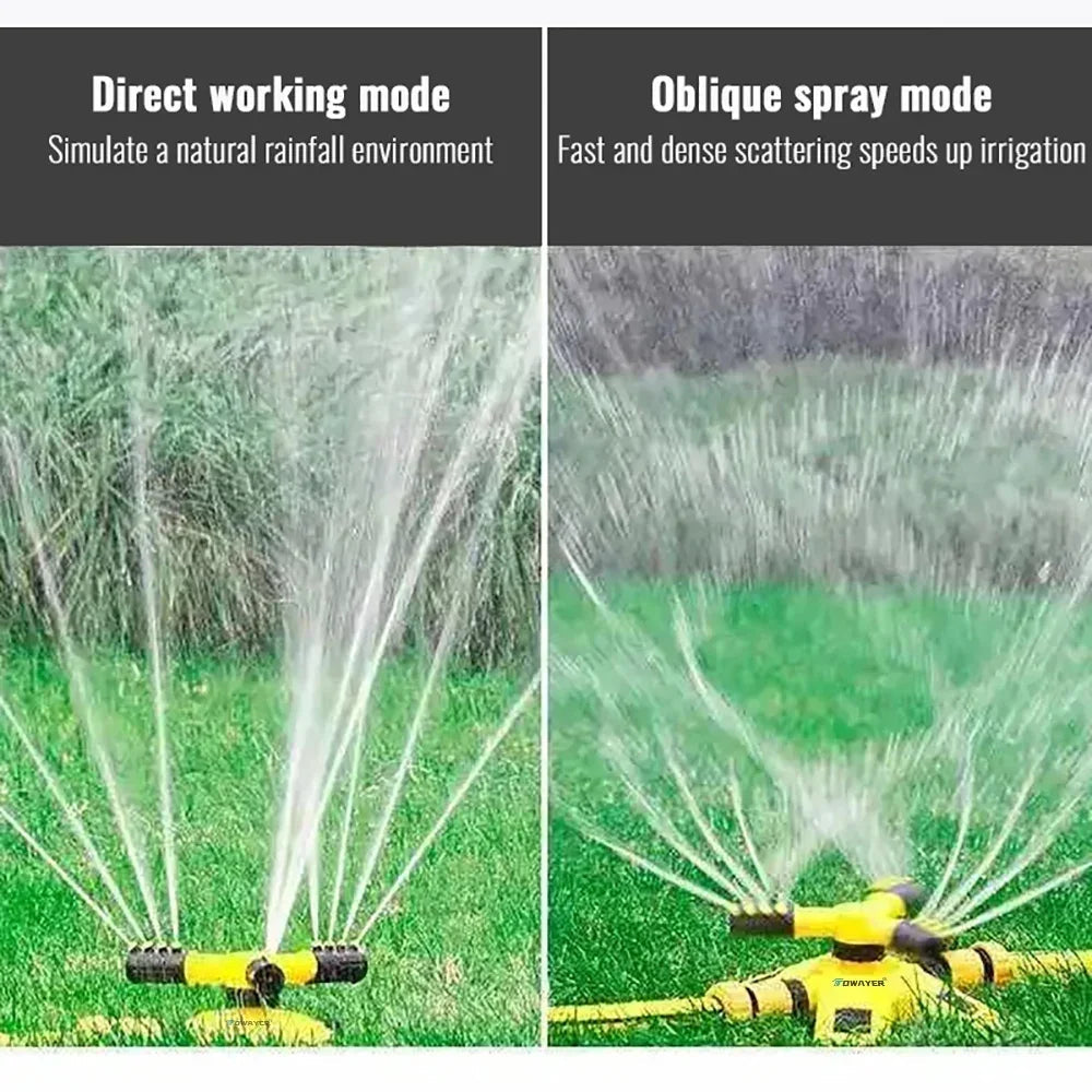 Lawn Sprinkler for Large Gardens | 360° Rotating | Multi-Angle Nozzles
