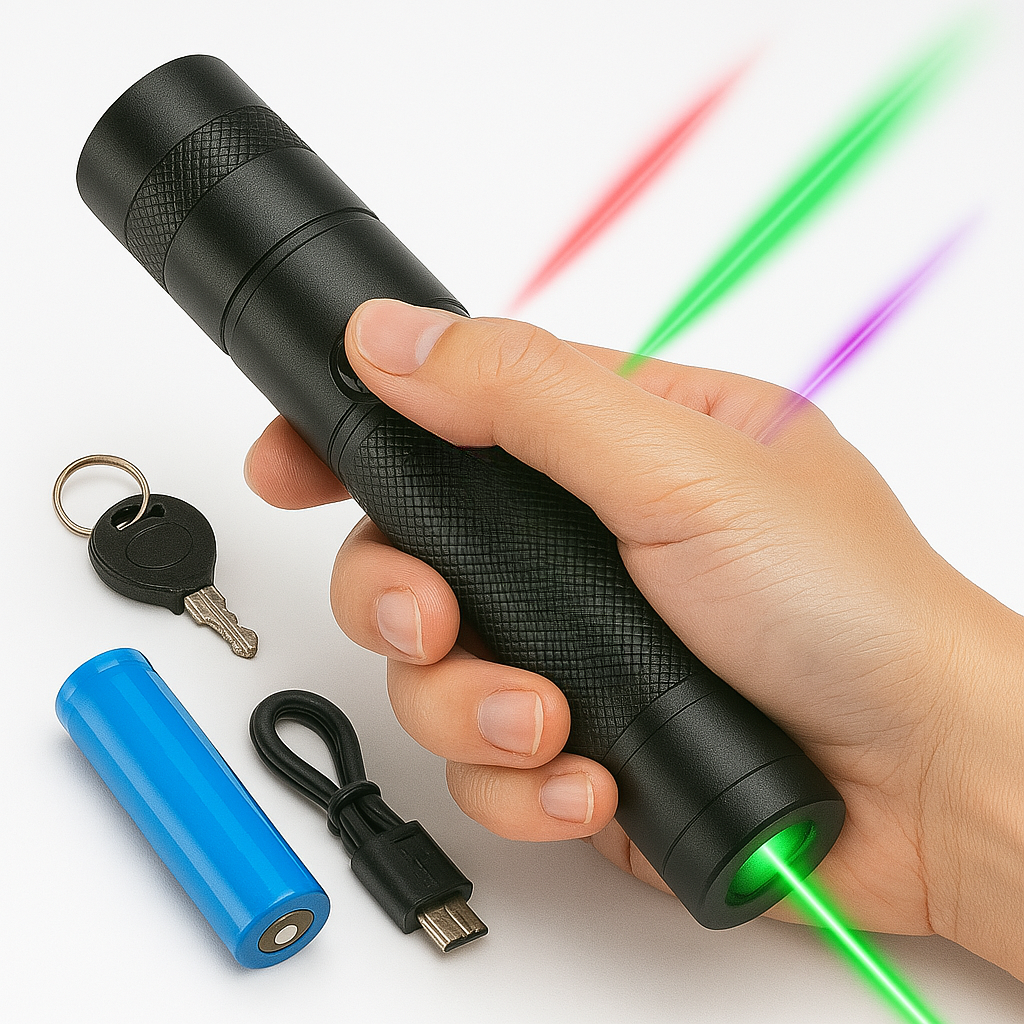Long-Distance Laser Pointer | High-Power Adjustable-Focus Beam | USB Rechargeable | Portable