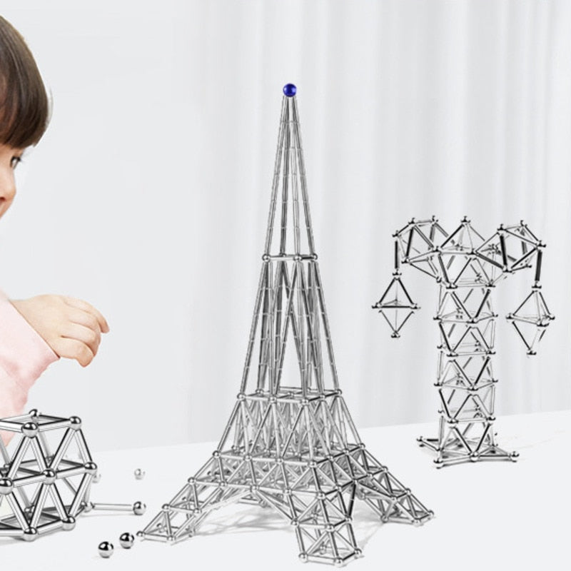 Magnetic Building Set | Steel Sticks & Balls | Creative Construction