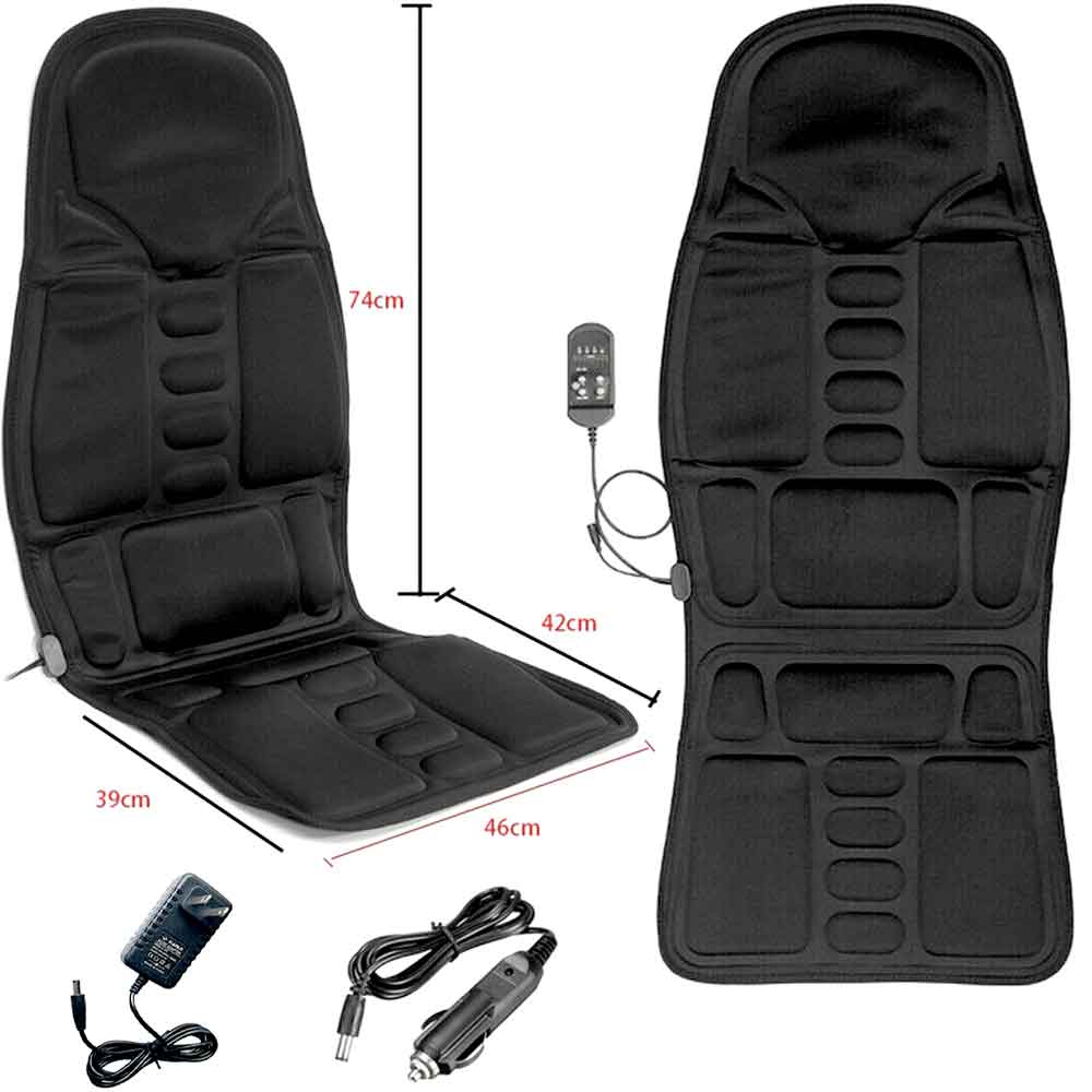 Massage Chair Pad for Car & Home | 8-Mode Heated Massage | Neck, Back & Thigh Rollers