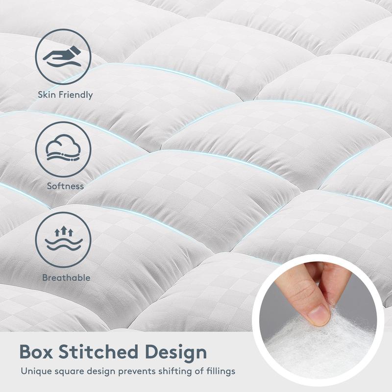 Mattress Topper | 1000GSM Plush Cooling Fill | Breathable Polyester Blend Cover