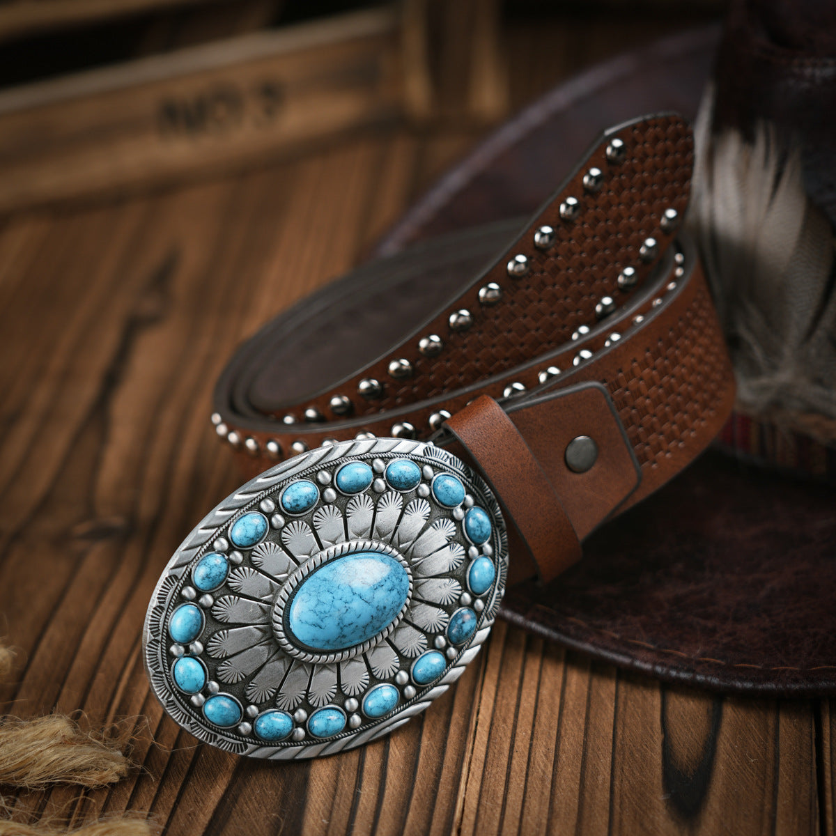 Men's Belt | Western-Inspired Vegan Leather | Durable Metal Buckle | All-Season Wear