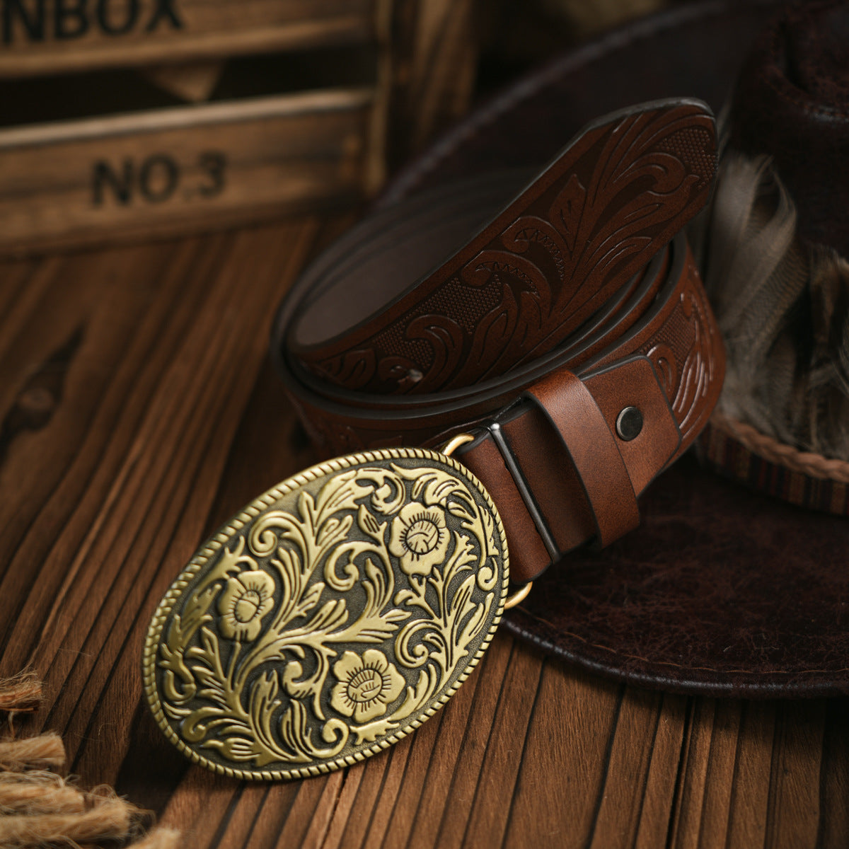 Men's Belt | Western-Inspired Vegan Leather | Durable Metal Buckle | All-Season Wear