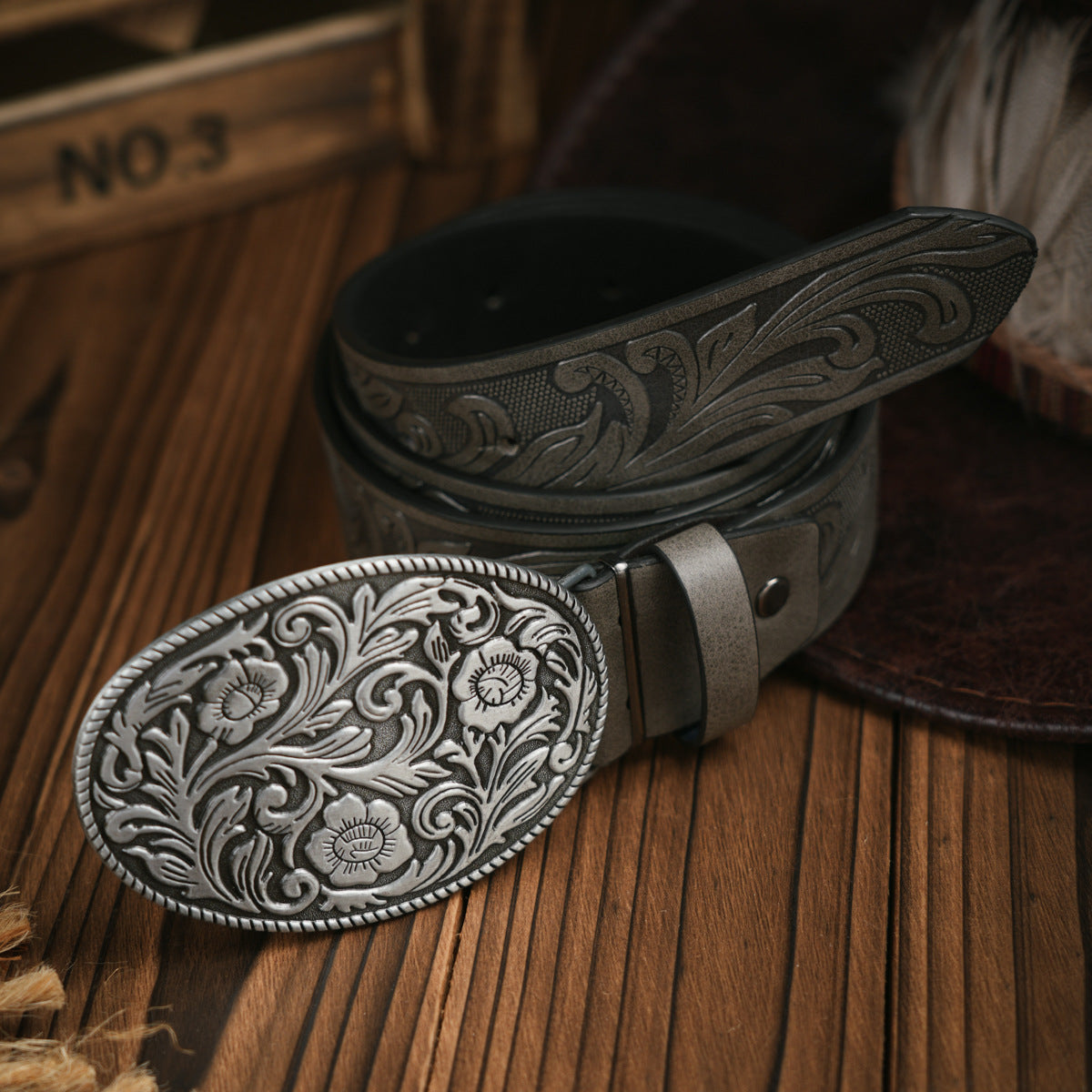 Men's Belt | Western-Inspired Vegan Leather | Durable Metal Buckle | All-Season Wear