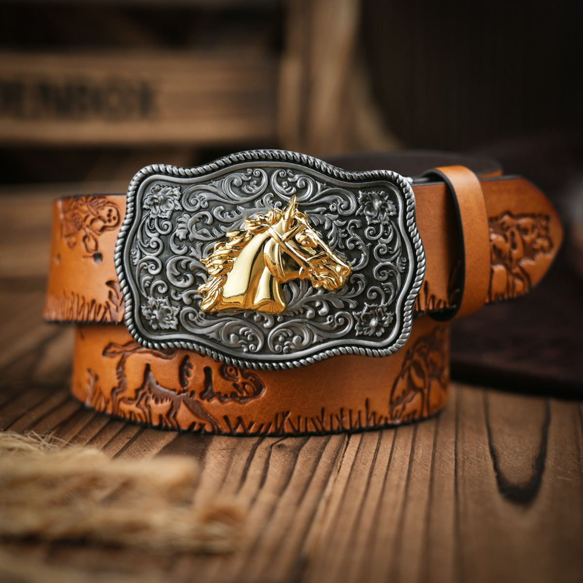 Men's Belt | Western-Inspired Vegan Leather | Durable Metal Buckle | All-Season Wear