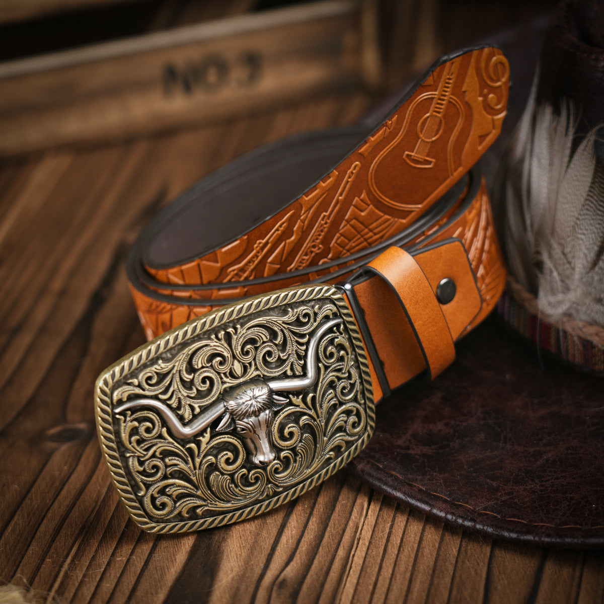 Men's Belt | Western-Inspired Vegan Leather | Durable Metal Buckle | All-Season Wear