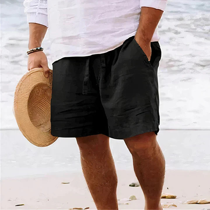 Men's Drawstring Shorts | Breathable Linen Fabric | Relaxed Fit | Durable Design