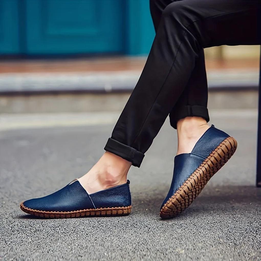 Men's Driving Moccasins | Genuine Leather Slip-On | Cushioned Insole & Rubber Sole | Comfortable Fit
