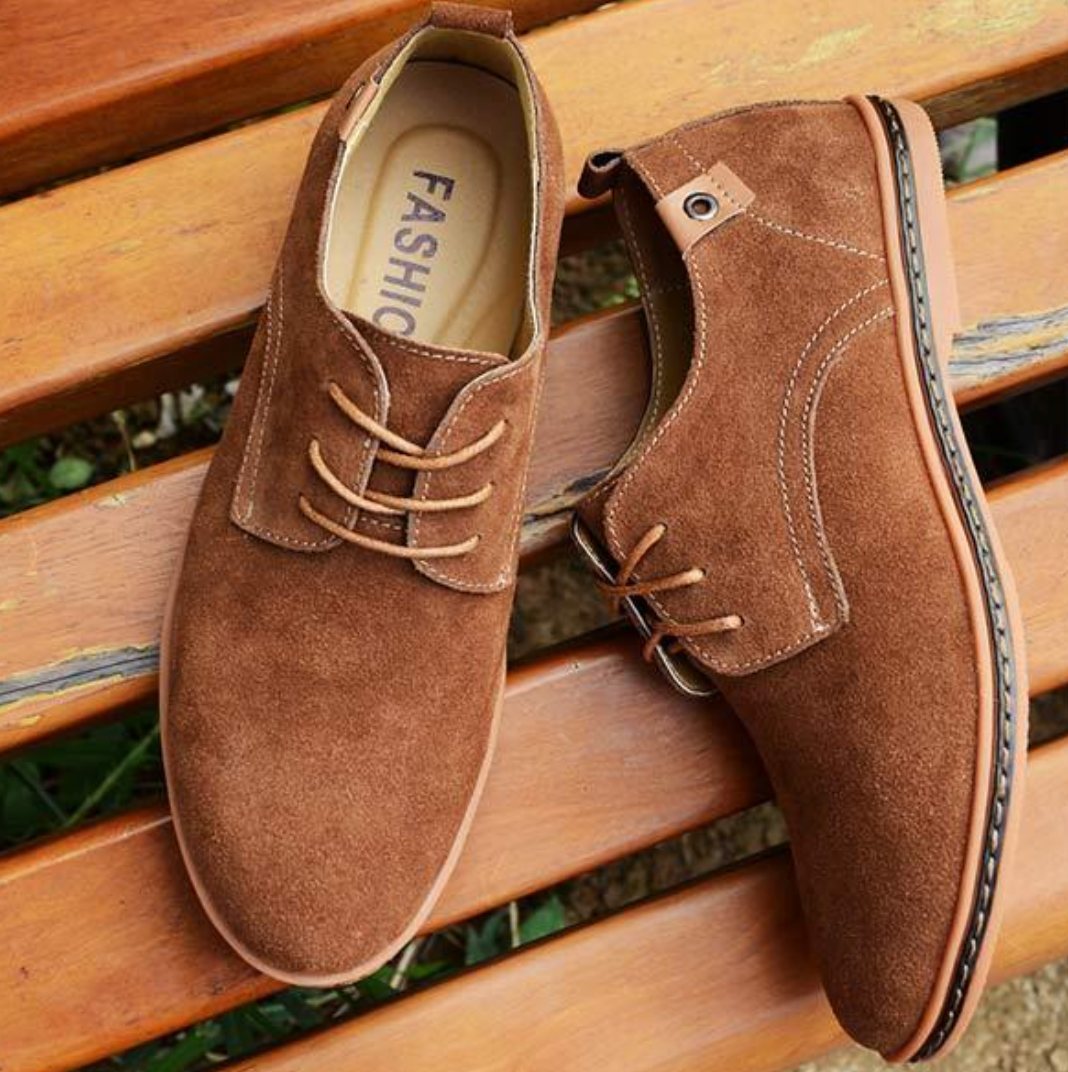 Men's Oxford Shoes | Lace-Up Classic Style | Vegan Suede Upper | Comfortable Fit