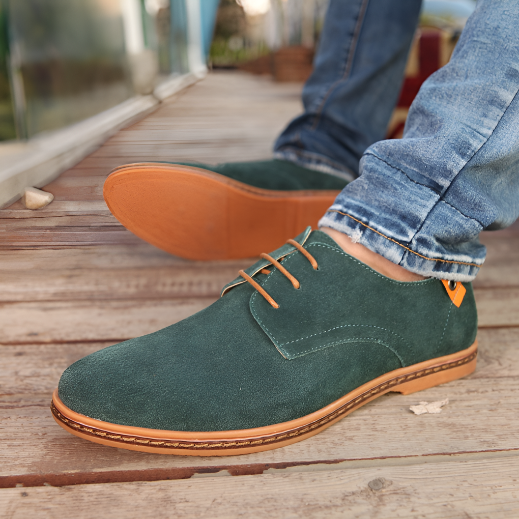 Men's Oxford Shoes | Lace-Up Classic Style | Vegan Suede Upper | Comfortable Fit