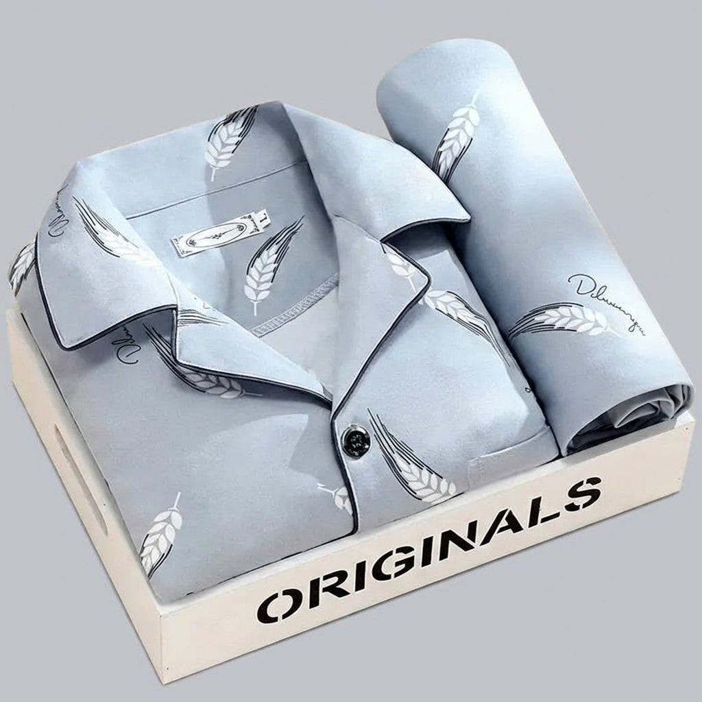 Men's Plaid Pajama Set | Button-Front Shirt | Breathable Soft Fabric | Comfortable Fit