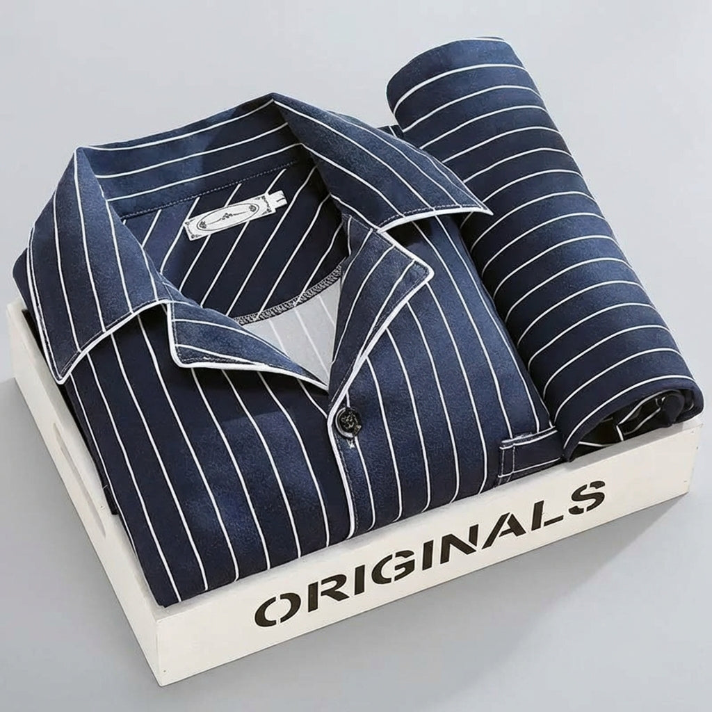 Men's Plaid Pajama Set | Button-Front Shirt | Breathable Soft Fabric | Comfortable Fit