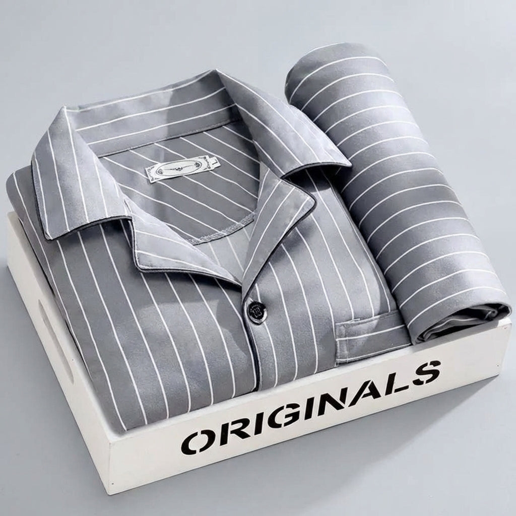 Men's Plaid Pajama Set | Button-Front Shirt | Breathable Soft Fabric | Comfortable Fit