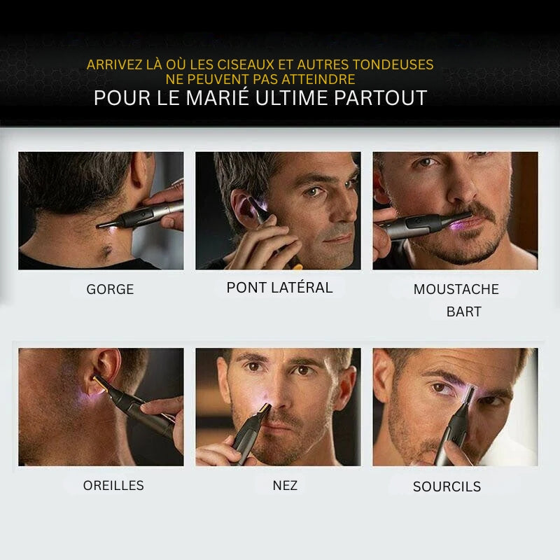Men's Precision Trimmer | Ultra-Fine Head | Cordless Ergonomic Handle | LED Light