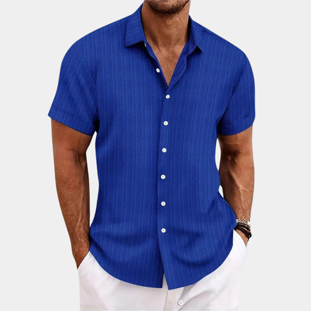 Men's Shirt | Breathable Linen-Cotton Blend | Short-Sleeve Button-Up | Relaxed Fit