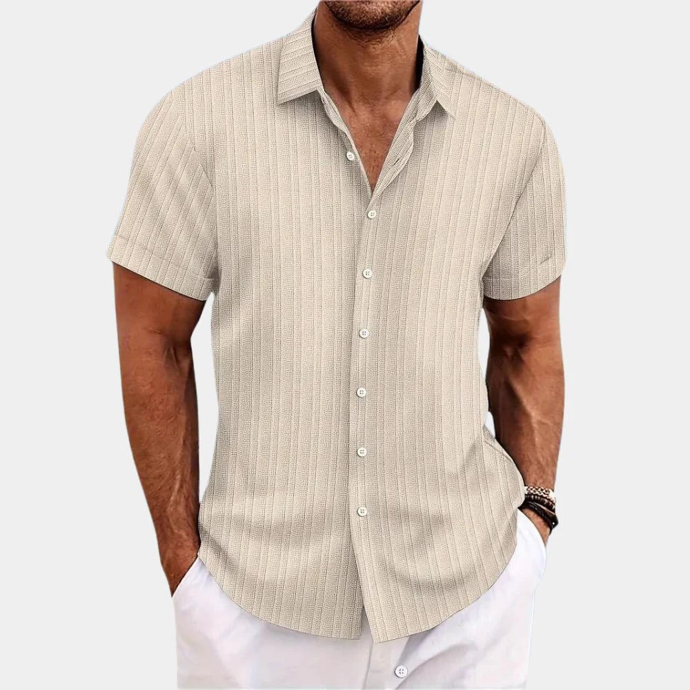 Men's Shirt | Breathable Linen-Cotton Blend | Short-Sleeve Button-Up | Relaxed Fit