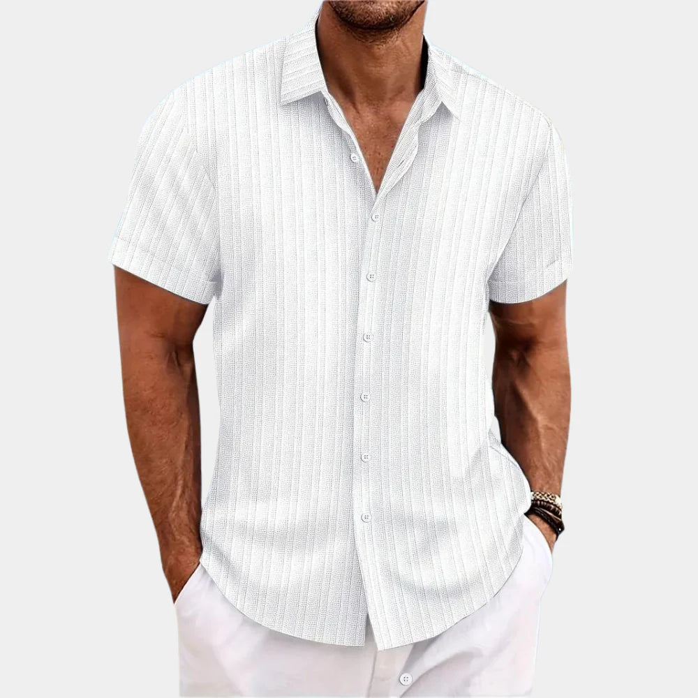 Men's Shirt | Breathable Linen-Cotton Blend | Short-Sleeve Button-Up | Relaxed Fit