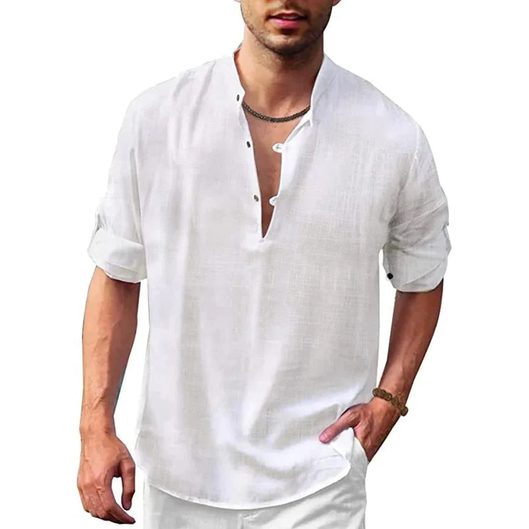 Men's Shirt | Breathable Linen-Cotton Blend | Short-Sleeve Button-Up | Relaxed Fit