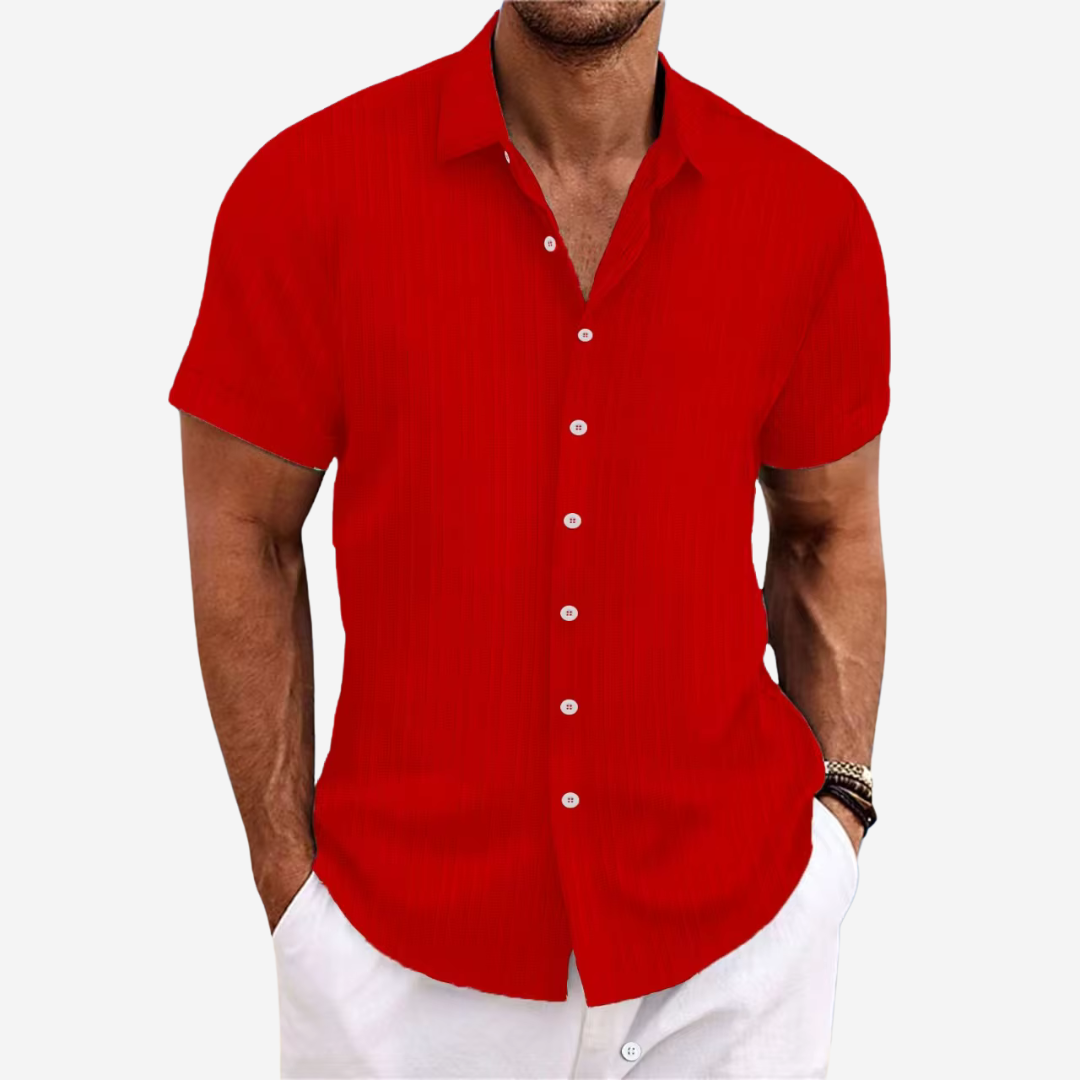 Men's Shirt | Breathable Linen-Cotton Blend | Short-Sleeve Button-Up | Relaxed Fit