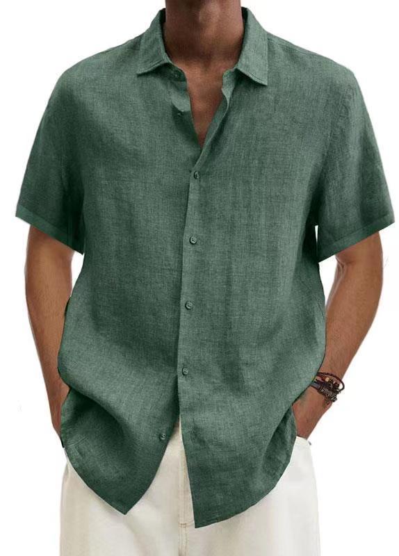 Men's Short-Sleeve Shirt | Breathable Cotton-Linen Blend | Lightweight Comfortable Fit