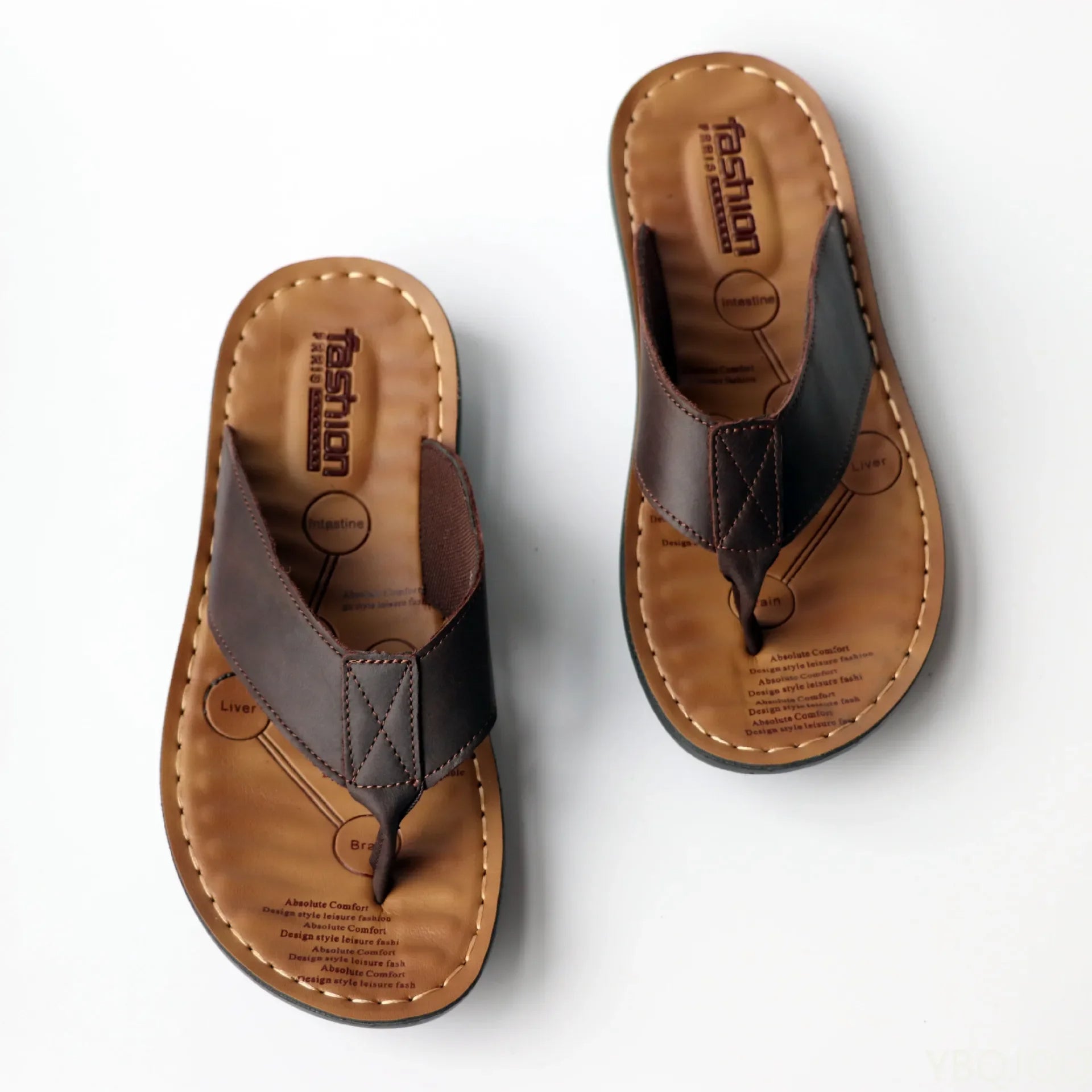 Men's Thong Sandals | PU Leather | Cushioned EVA Footbed & Slip-Resistant Sole | Comfortable Fit