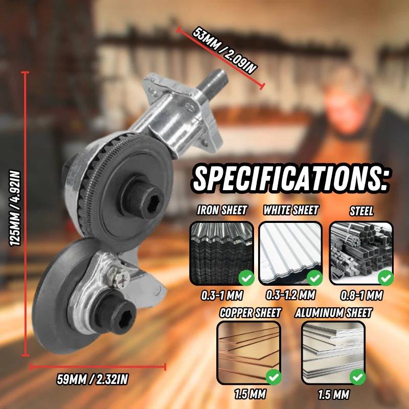 Metal Cutting Attachment for Drill | Heavy-Duty Cutter | Hardened Steel Blades | Precise Alignment