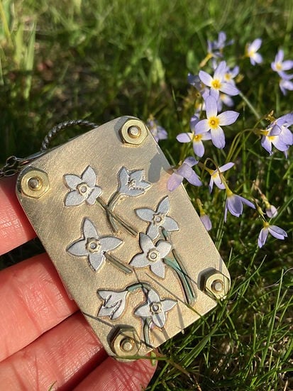 Mini Flower Press | Handcrafted Silver & Brass | 10 Reusable Blotter Sheets | Portable