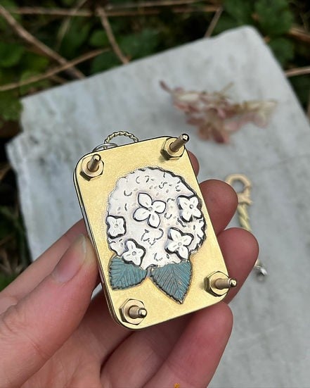 Mini Flower Press | Handcrafted Silver & Brass | 10 Reusable Blotter Sheets | Portable