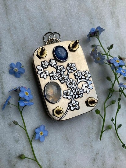 Mini Flower Press | Handcrafted Silver & Brass | 10 Reusable Blotter Sheets | Travel Size