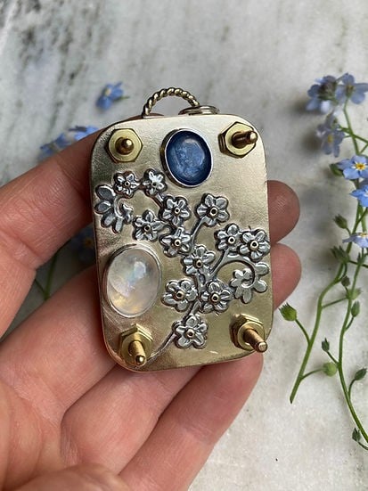 Mini Flower Press | Handcrafted Silver & Brass | 10 Reusable Blotter Sheets | Travel Size