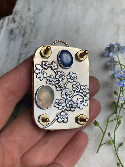 Mini Flower Press | Handcrafted Silver & Brass | 10 Reusable Blotter Sheets | Travel Size