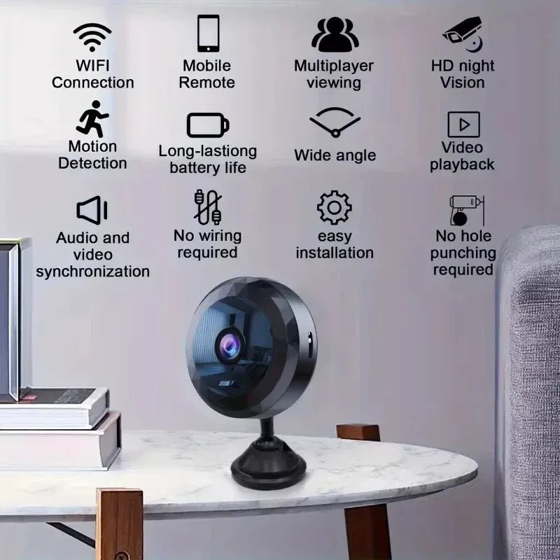 Mini WiFi Surveillance Camera | 1080P HD & Night Vision | Magnetic Mount & Motion Detection