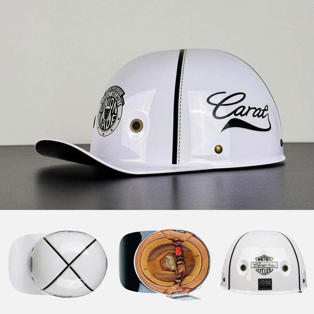 Motorcycle Half Helmet | Baseball Cap Style | DOT & ECE Certified