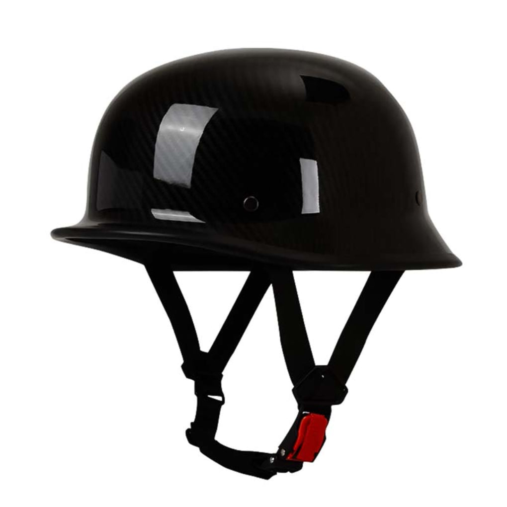 Motorcycle Half Helmet | Vintage Style | Lightweight Shell & Adjustable Strap | Comfortable Fit