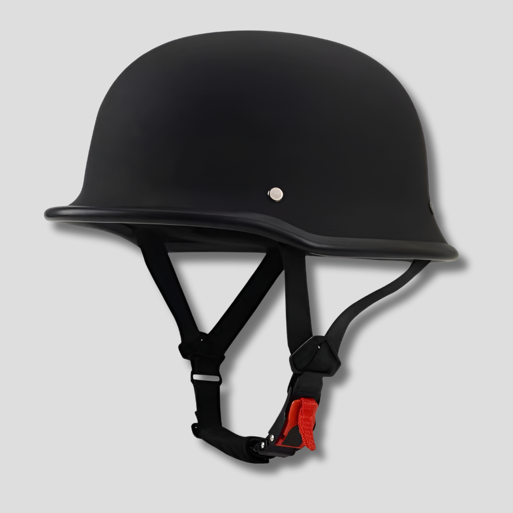 Motorcycle Half Helmet | Vintage Style | Lightweight Shell & Adjustable Strap | Comfortable Fit